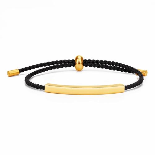 304 Stainless Steel Bracelet, with Polyester Cord, plated, Unisex & adjustable, Random Color, Length:Approx 6-10 Inch, Sold By PC