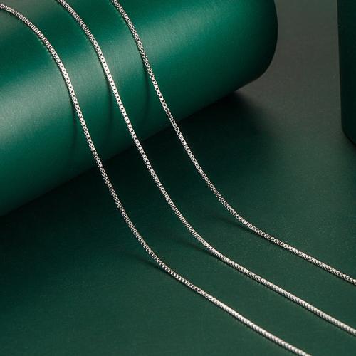 Cupronickel Necklace Chain, plated, box chain & for woman, more colors for choice, Length:Approx 17.7 Inch, Sold By PC