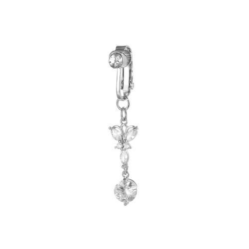 metal anillo de vientre, Mariposa, chapado, unisexo & micro arcilla de zirconia cúbica, belly ring length 40-60mm, Vendido por UD