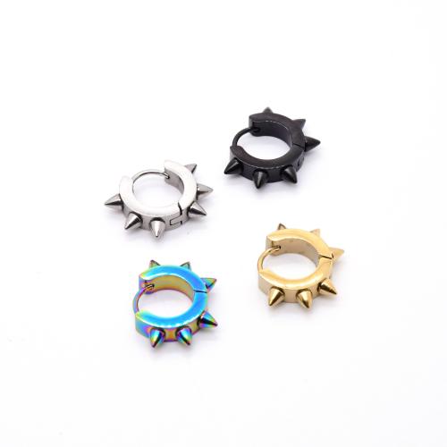 304 Edelstahl Huggie Ohrreifen, plattiert, mit Nietstollen & für Frau, keine, 15x20mm, verkauft von PC