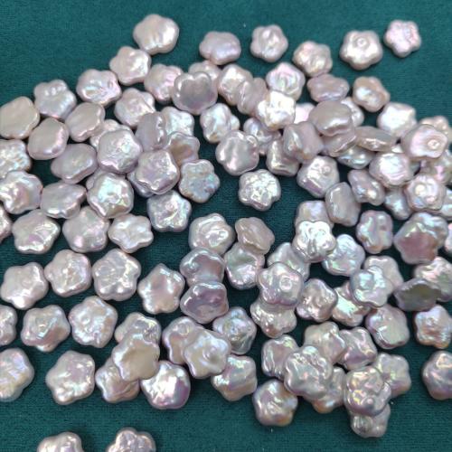 Cultured No Hole Freshwater Pearl Beads, Plum Blossom, DIY, white, 12x13mm, Sold By PC