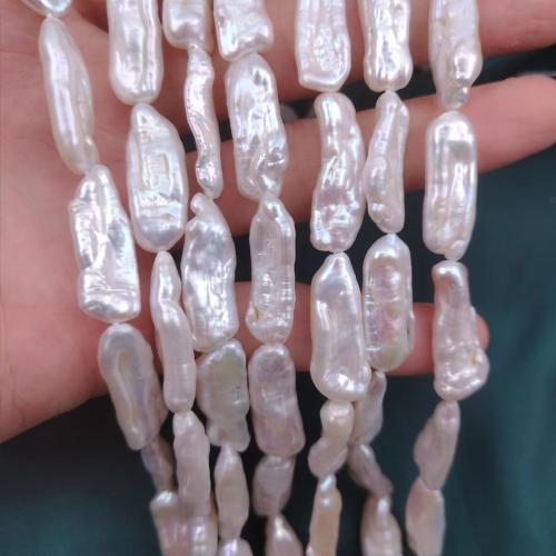 Biwa kultivierte Süßwasserperlen, Natürliche kultivierte Süßwasserperlen, DIY, weiß, 9x25mm, 16PCs/Strang, verkauft von Strang