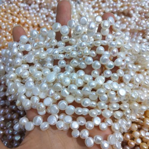 Keshi Cultured Freshwater Pearl Beads, DIY, white, 7x8mm, 69PCs/Strand, Sold By Strand