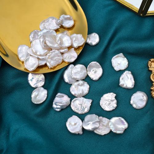 Cultured No Hole Freshwater Pearl Beads, petals, DIY, white, 13x14mm, Sold By PC