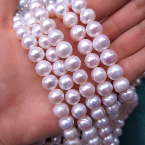 Natural Freshwater Pearl Loose Beads, Slightly Round, DIY, white, 8x9mm, 42PCs/Strand, Sold By Strand