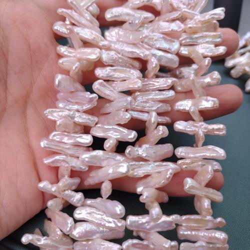 Cultured Biwa Freshwater Pearl Beads, DIY, pink, 8x18mm, 78PCs/Strand, Sold By Strand
