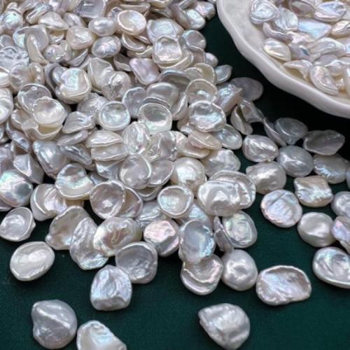 Cultured No Hole Freshwater Pearl Beads, Baroque, DIY, white, 9x10mm, Sold By PC