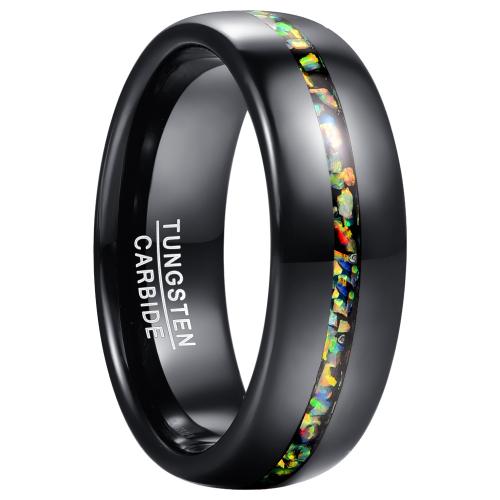 Tungsten Steel Ring for Men , with Cubic Zirconia, plated, fashion jewelry & different size for choice & for man, black, Sold By PC