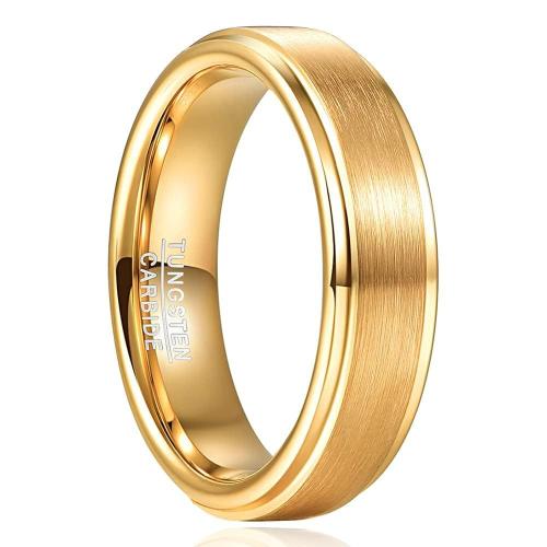 Tungsten Steel Ring for Men , plated, fashion jewelry & different size for choice & for man, golden, wide:6mm, Sold By PC
