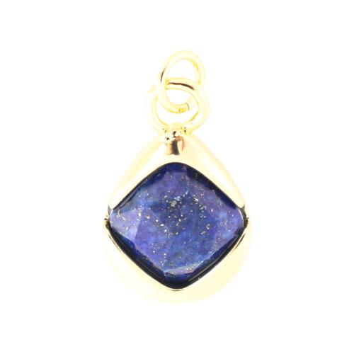 Cubic Zirconia Micro Pave Brass Pendant, with Cubic Zirconia, DIY, golden, 17x12x6mm, Sold By PC