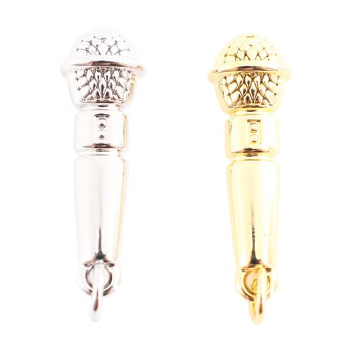 Brass Jewelry Pendants, Microphone, DIY, more colors for choice, 24x8x6mm, Sold By PC
