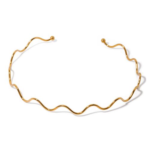 Collar de Cuello, acero inoxidable 304, 18K chapado en oro, Joyería & para mujer, Vendido por UD