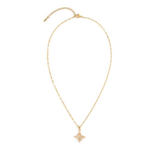 Collar de Acero Titanio, Partículas de acero, con cúbica circonia, chapado, Joyería & para mujer, más colores para la opción, longitud:aproximado 41 cm, Vendido por UD
