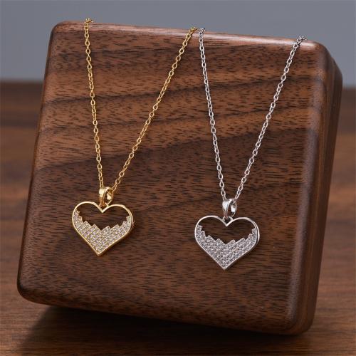Titanium Steel Necklace, with Cubic Zirconia, plated, fashion jewelry & for woman, more colors for choice, Sold By PC