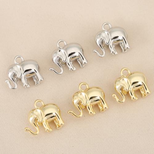 Brass Jewelry Pendants, Elephant, plated, DIY, more colors for choice, nickel, lead & cadmium free, 10PCs/Bag, Sold By Bag