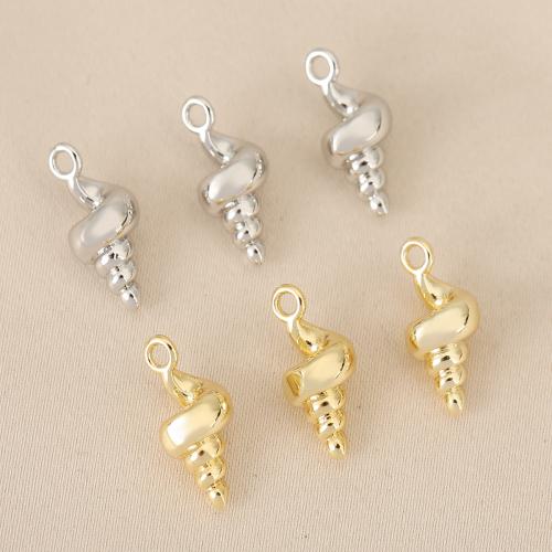 Brass Jewelry Pendants, Conch, plated, DIY, more colors for choice, nickel, lead & cadmium free, 10PCs/Bag, Sold By Bag