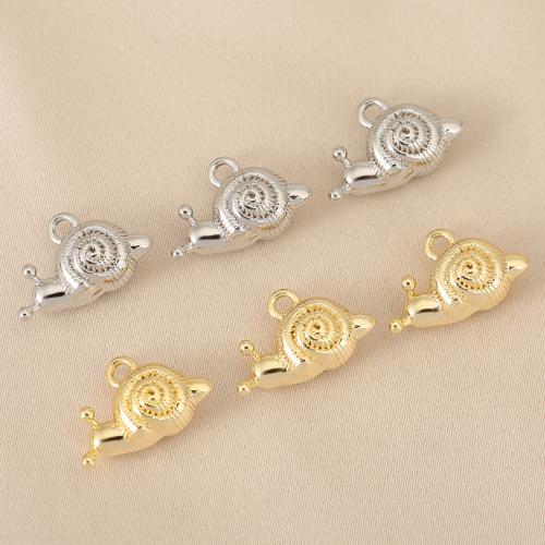 Brass Jewelry Pendants, Snail, plated, DIY, more colors for choice, nickel, lead & cadmium free, 10PCs/Bag, Sold By Bag
