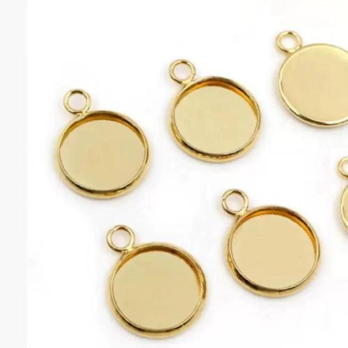 Pendentif en acier inoxydable Cadre, Acier inoxydable 304, Rond, Placage, DIY, plus de couleurs à choisir, 18mm, Vendu par PC