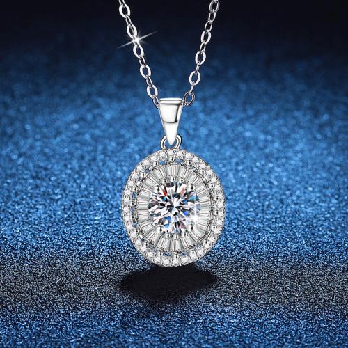 925 Sterling Silver Necklace, with 2inch extender chain, Oval, platinum plated, cross chain & different materials for choice & for woman, Length:Approx 15.7 Inch, Sold By PC
