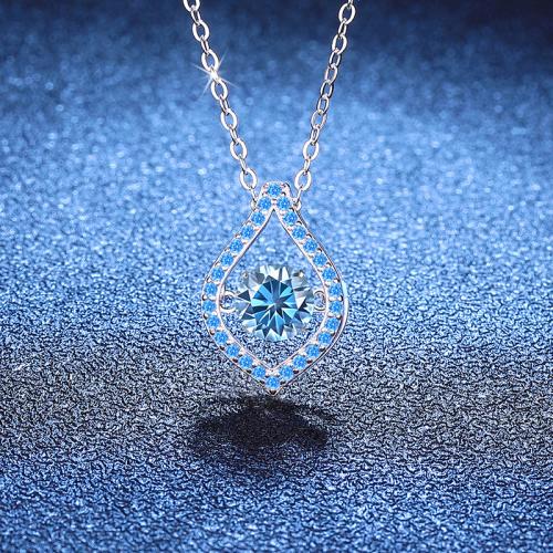 925 Sterling Silver Necklace, with 2inch extender chain, platinum plated, cross chain & different materials for choice & for woman, Length:Approx 15.7 Inch, Sold By PC