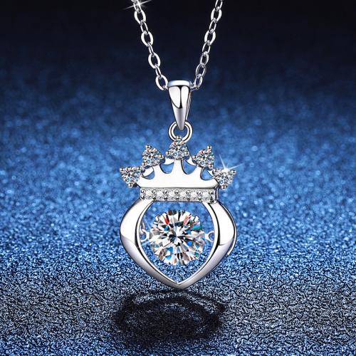 Plata de ley 925 collar, con 2inch extender cadena, Corona, chapado en platina real, diferentes materiales para la opción & para mujer, longitud:aproximado 15.7 Inch, Vendido por UD