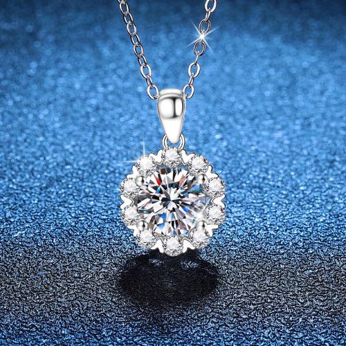 925 Sterling Silver Necklace, with 2inch extender chain, Snowflake, platinum plated, cross chain & different materials for choice & for woman, Length:Approx 15.7 Inch, Sold By PC