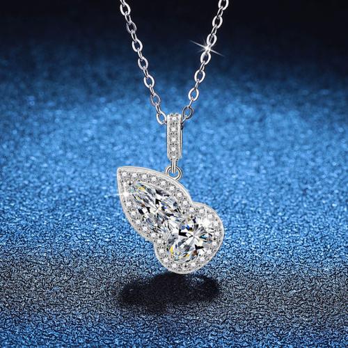 925 Sterling Silver Necklace, with 2inch extender chain, Calabash, platinum plated, cross chain & different materials for choice & for woman, Length:Approx 15.7 Inch, Sold By PC