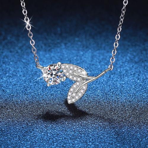 925 Sterling Silver Necklace, with 2inch extender chain, Leaf, platinum plated, cross chain & different materials for choice & for woman, Length:Approx 15.7 Inch, Sold By PC