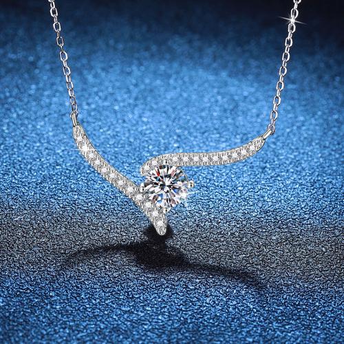 925 Sterling Silver Necklace, with 2inch extender chain, platinum plated, cross chain & different materials for choice & for woman, Length:Approx 15.7 Inch, Sold By PC