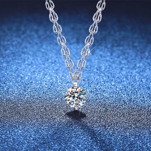 925 Sterling Silver Necklace, with 2inch extender chain, platinum plated, different materials for choice & for woman, Length:Approx 15.7 Inch, Sold By PC