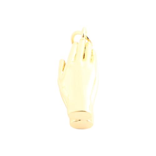 Brass Pendant, Hand, DIY, golden, 19x7x8mm, Sold By PC