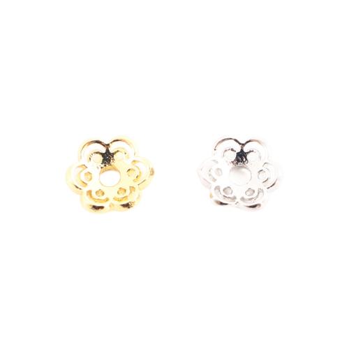 Brass Bead Cap, DIY & hollow, more colors for choice, 6x6x2mm, Sold By PC