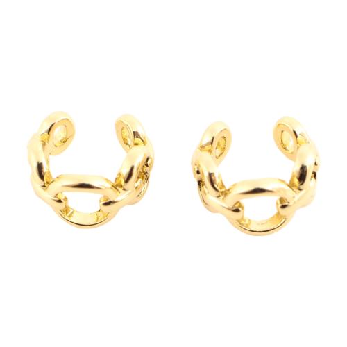 Messing Ohrring Clip, Modeschmuck & für Frau & hohl, goldfarben, 10x12x7mm, verkauft von PC