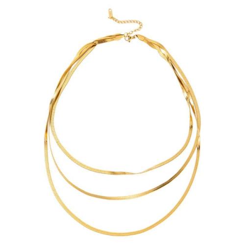 Collar Multi de la capa, acero inoxidable 304, chapado, tres capas & Joyería & para mujer, más colores para la opción, longitud:20 Inch, Vendido por UD