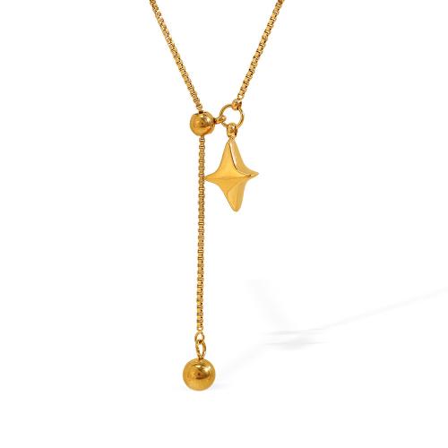 Fashion Fringe collier, Acier inoxydable 304, Placage, bijoux de mode & pour femme, doré, Longueur:Environ 41-50 cm, Vendu par PC