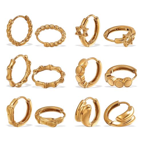 Stainless Steel Lever Back Earring, 304 Stainless Steel, real gold plated, fashion jewelry & different styles for choice & for woman, Sold By Pair