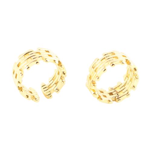 Messing Ohrring Clip, Modeschmuck & für Frau & hohl, goldfarben, 11x11x5mm, verkauft von PC
