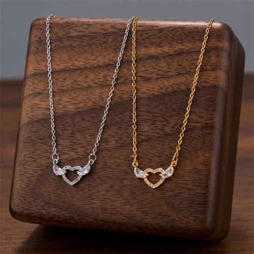 Collar de Acero Titanio, Partículas de acero, con cúbica circonia, chapado, Joyería & para mujer, más colores para la opción, Vendido por UD