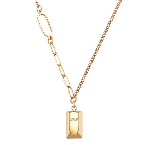 Titanium Steel Necklace, 18K gold plated, fashion jewelry & for woman, Sold By PC