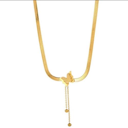 Collier d'acier titane, Placage, bijoux de mode & pour femme, plus de couleurs à choisir, Longueur:Environ 41 cm, Vendu par PC