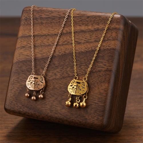 Collier d'acier titane, avec zircon cubique, Placage, bijoux de mode & pour femme, plus de couleurs à choisir, Vendu par PC