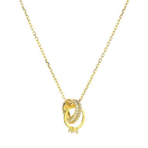 Collier d'acier titane, avec zircon cubique, Placage, bijoux de mode & pour femme, plus de couleurs à choisir, Longueur:Environ 41 cm, Vendu par PC