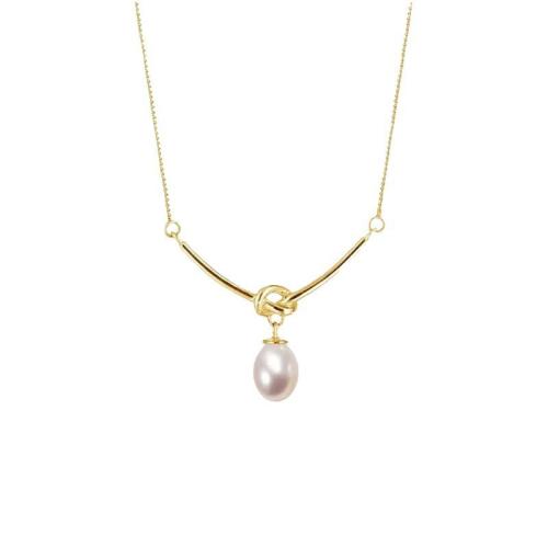 Titanium Steel Necklace, with ABS Plastic Pearl, plated, fashion jewelry & for woman, more colors for choice, Length:Approx 41 cm, Sold By PC