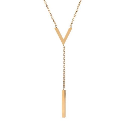 Titanium Steel Necklace, plated, fashion jewelry & for woman, more colors for choice, Length:Approx 41 cm, Sold By PC