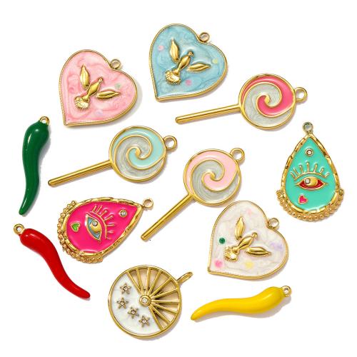 Stainless Steel Pendants, 304 Stainless Steel, plated, DIY & enamel & with rhinestone, more colors for choice, 3PCs/Bag, Sold By Bag