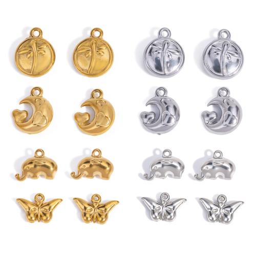 Stainless Steel Pendants, 304 Stainless Steel, Animal, plated, DIY, more colors for choice, 100PCs/Bag, Sold By Bag