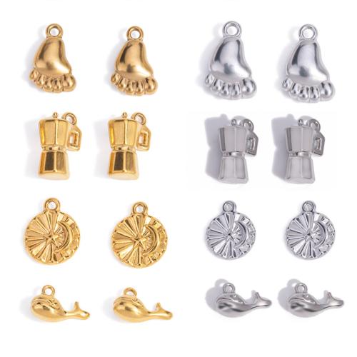 Stainless Steel Pendants, 304 Stainless Steel, plated, DIY, more colors for choice, 100PCs/Bag, Sold By Bag