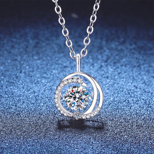 Plata de ley 925 collar, con 2inch extender cadena, Cisne, chapado en platina real, diferentes materiales para la opción & para mujer, longitud:aproximado 15.7 Inch, Vendido por UD