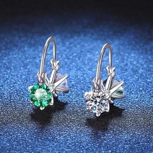 925 Sterling Silver Lever Back Earring, platinum plated, different materials for choice & for woman, 13x19mm, Sold By Pair