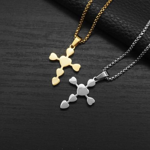 Stainless Steel Cross Pendants, 304 Stainless Steel, with Titanium Steel, gold color plated, fashion jewelry, more colors for choice, 20x3x33mm, Sold By PC